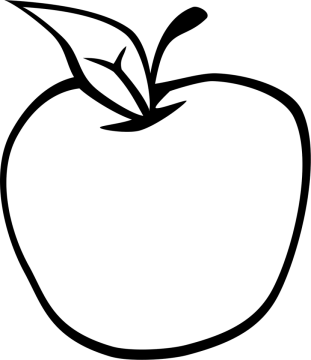 a black and white image of an apple