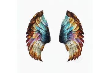 a pair of wings on a white background