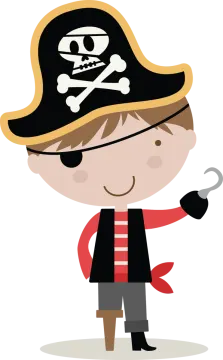 a little boy dressed as a pirate