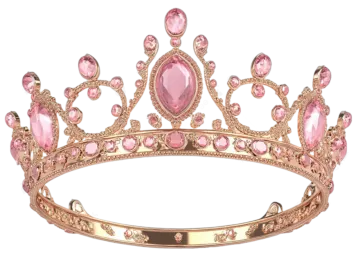 a crown with pink stones on it