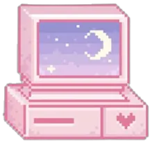 an old computer with a heart on the screen