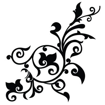 a black and white floral design