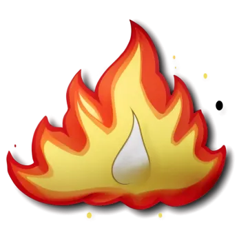 a fire is burning on a white background