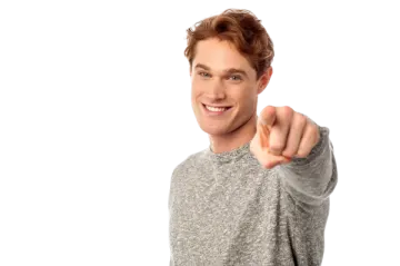 a man pointing his finger at the camera