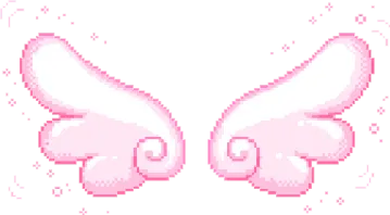 an image of a pair of pink and white wings