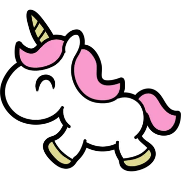 a pink unicorn on a white background