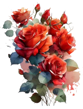 a bunch of red roses on a white background