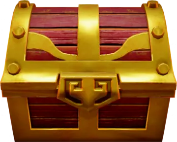 a red and gold treasure chest