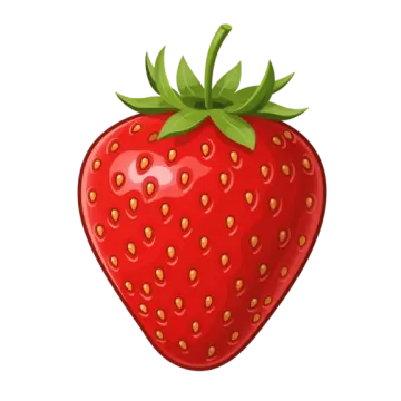 a red strawberry on a white background