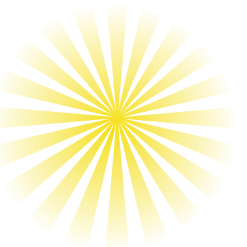 a yellow sun burst on white background