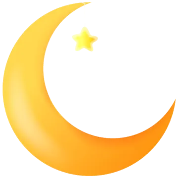 a crescent with a star in the middle