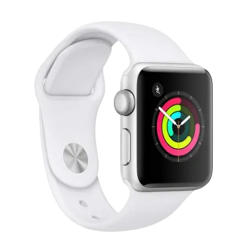 an apple watch with a white band