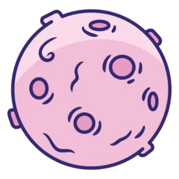 an illustration of a pink moon