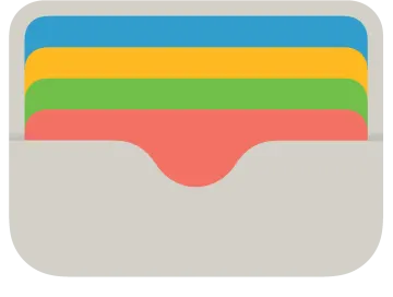 an envelope with a rainbow colored stripe
