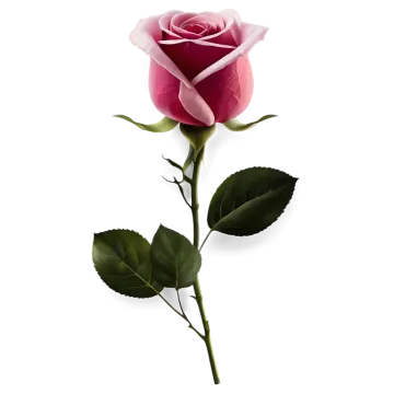 a single pink rose on a white background