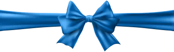 a blue bow on a white background