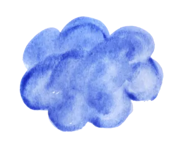 a blue cloud on a white background