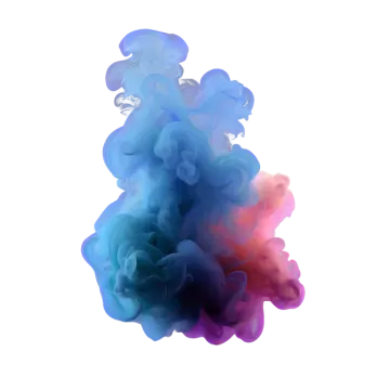 blue and pink ink in water