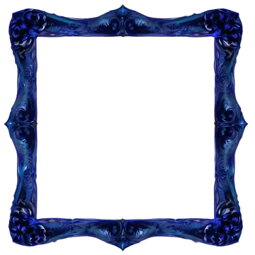 a blue frame with roses on it