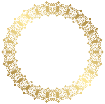 a gold frame with swirls and stars