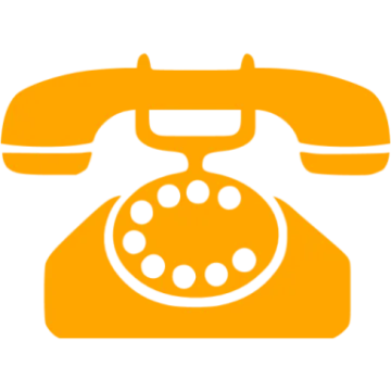 an orange phone with a white background