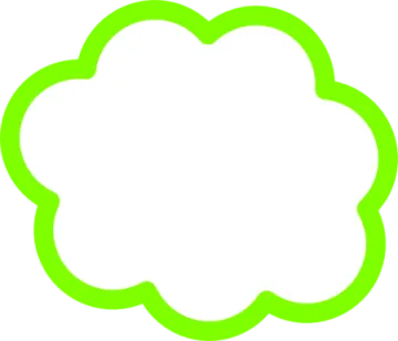 a green cloud with a white background