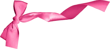 a pink ribbon on a white background
