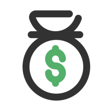 a money bag with a dollar sign inside
