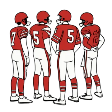 a drawing of a football team