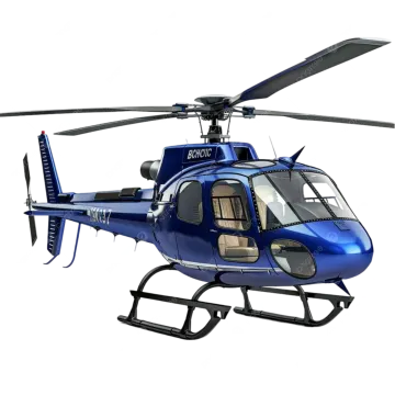 a blue helicopter on a white background