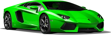 a green sports car on white background