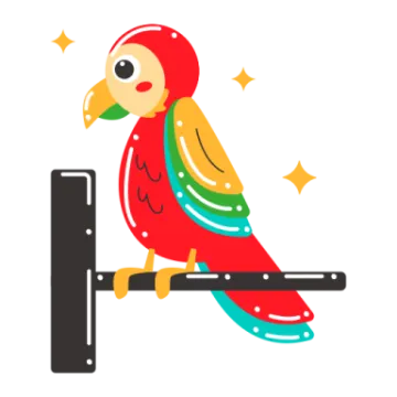 a parrot sitting on top of a pole