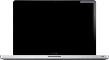 an open laptop computer on a white background