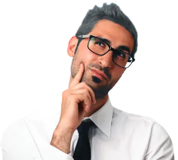 a man wearing glasses and a white shirt