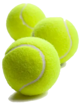 three tennis balls on a white background