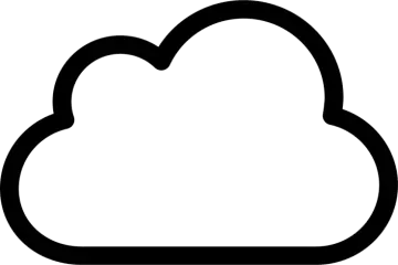 a black and white cloud icon