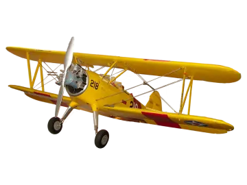 a small yellow airplane flying in the sky