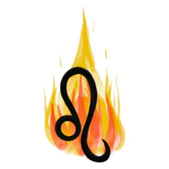 a fire with the letter s on it