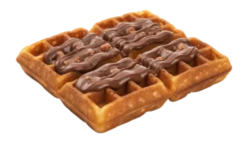 a wa with chocolate on top