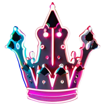 a pink and blue crown