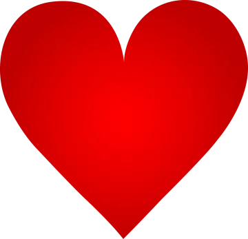 a red heart on a white background