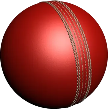 a red cricket ball on a white background