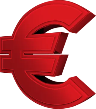 a red euro symbol