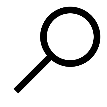 a black and white icon of a magni