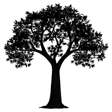 a black and white silhouette of a tree