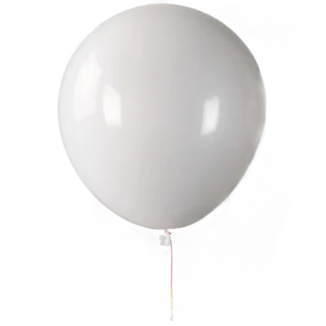 a white balloon with a string attached to it