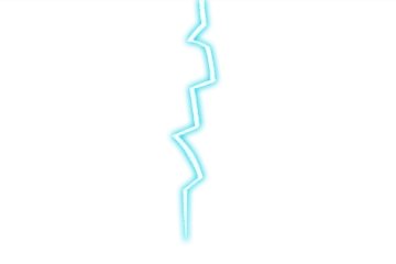 a blue lightning bolt on a white background