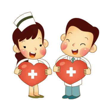 a nurse holding a heart with a red cross on it