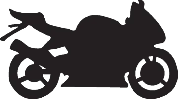 a motorcycle silhouetted on a white background