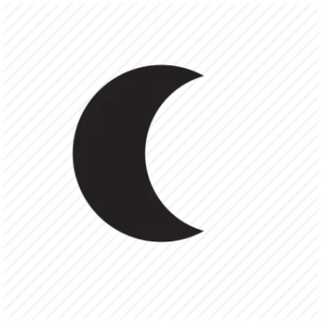 a crescent icon on a white background